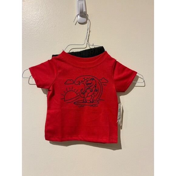 **4 for $20** NWT Garanimals Shirt & Shorts Outfit - Red & Black - 0-3M - Picture 1 of 4